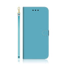 For Samsung Galaxy A52 5G/4G Lmitated Mirror Surface Horizontal Flip Leather Case with Holder & Card Slots & Wallet & Lanyard(Blue)