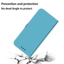For Samsung Galaxy A52 5G/4G Lmitated Mirror Surface Horizontal Flip Leather Case with Holder & Card Slots & Wallet & Lanyard(Blue)