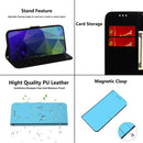 For Samsung Galaxy A52 5G/4G Lmitated Mirror Surface Horizontal Flip Leather Case with Holder & Card Slots & Wallet & Lanyard(Blue)