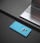 For Samsung Galaxy A52 5G/4G Lmitated Mirror Surface Horizontal Flip Leather Case with Holder & Card Slots & Wallet & Lanyard(Blue)