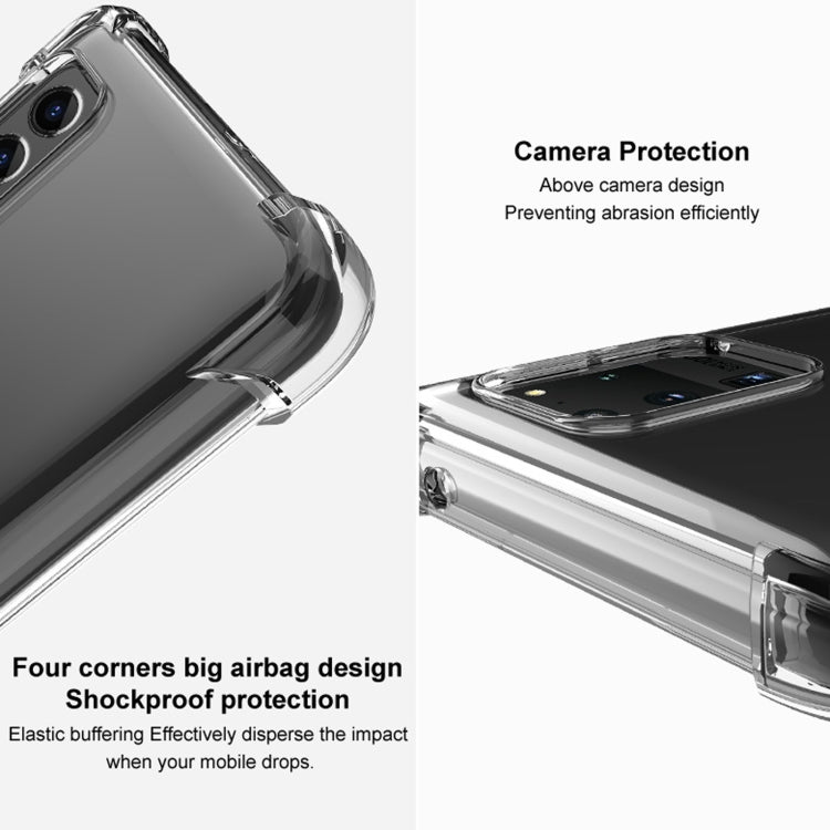 For HTC Desire 21 Pro 5G IMAK All Coverage Shockproof Airbag TPU Case(Transparent Black)