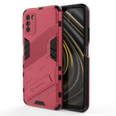 For Xiaomi Poco M3 Punk Armor 2 in 1 PC + TPU Shockproof Case with Invisible Holder(Light Red)