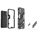 For Xiaomi Poco M3 Punk Armor 2 in 1 PC + TPU Shockproof Case with Invisible Holder(Light Red)