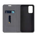 For LG Wing 5G Canvas Three-color Stitching Business Horizontal Flip Leather Case with Holder & Card Slot(Blue)