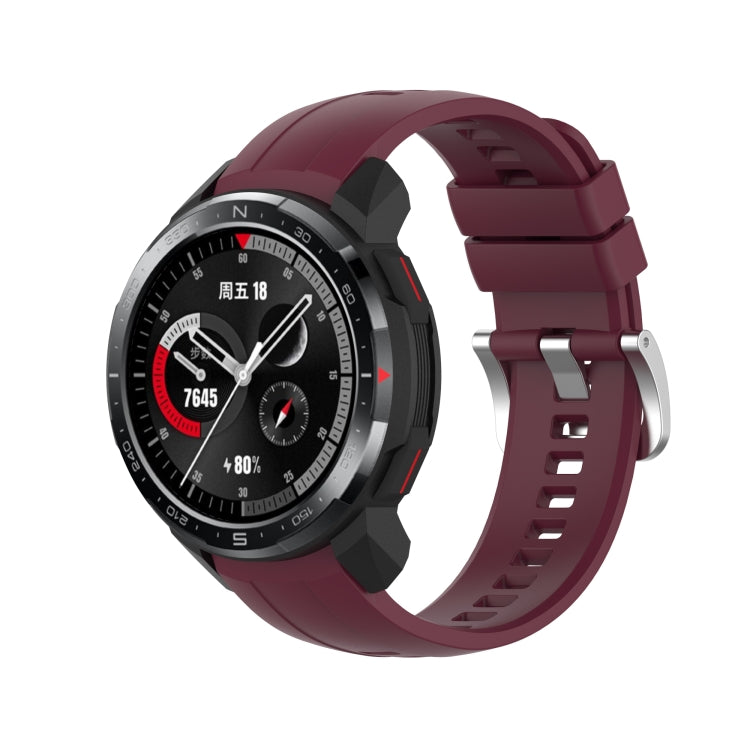 For Huawei Honor Watch GS Pro Silicone Watch Band, Size: One Size(Wine Red)