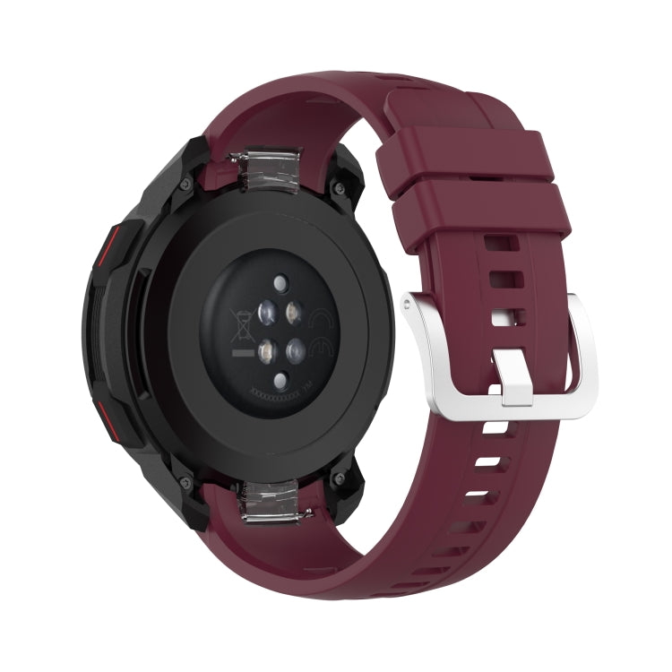 For Huawei Honor Watch GS Pro Silicone Watch Band, Size: One Size(Wine Red)
