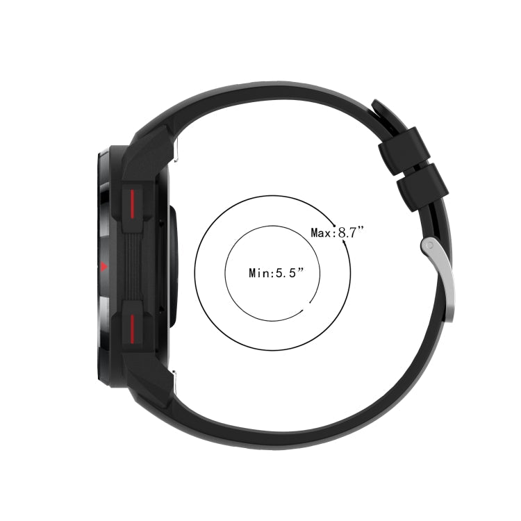 For Huawei Honor Watch GS Pro Silicone Watch Band, Size: One Size(Black)