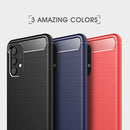 For Samsung Galaxy A32 4G Brushed Texture Carbon Fiber TPU Case(Navy Blue)
