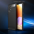 For Samsung Galaxy A32 4G Brushed Texture Carbon Fiber TPU Case(Navy Blue)