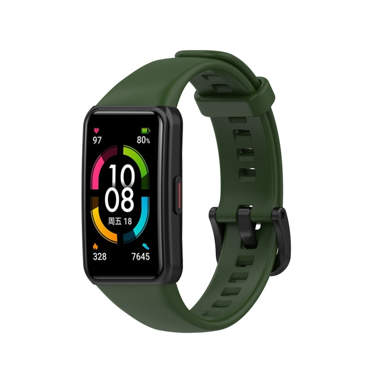 For Huawei Honor Band 6 TPU Watch Band, Size: One Size(Army Green)