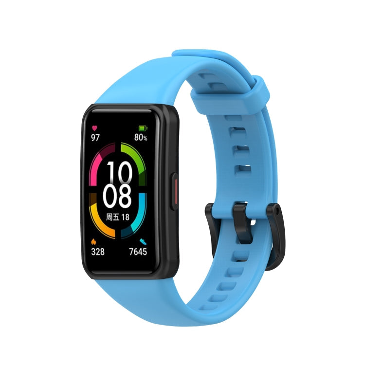 For Huawei Honor Band 6 TPU Watch Band, Size: One Size(Sky Blue)