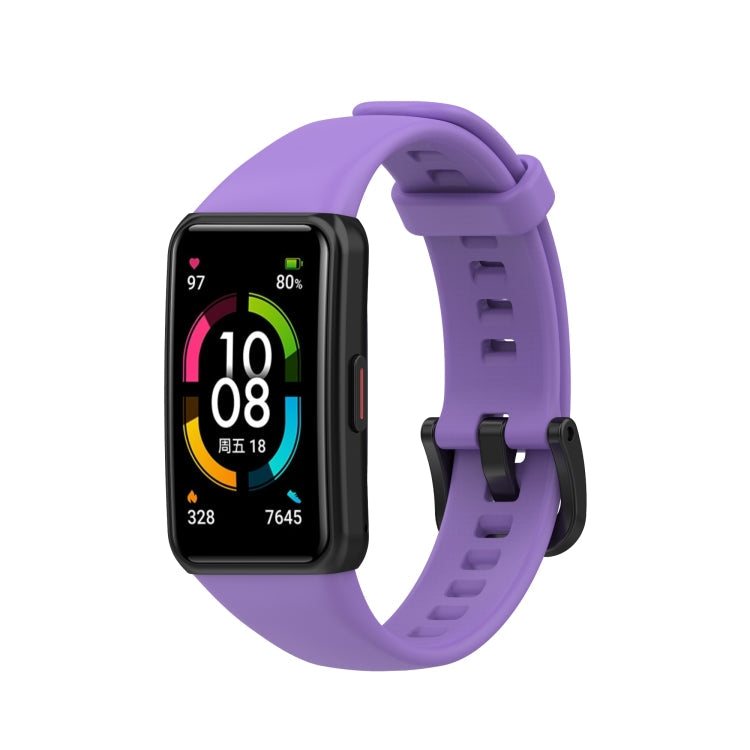 For Huawei Honor Band 6 TPU Watch Band, Size: One Size(Purple)
