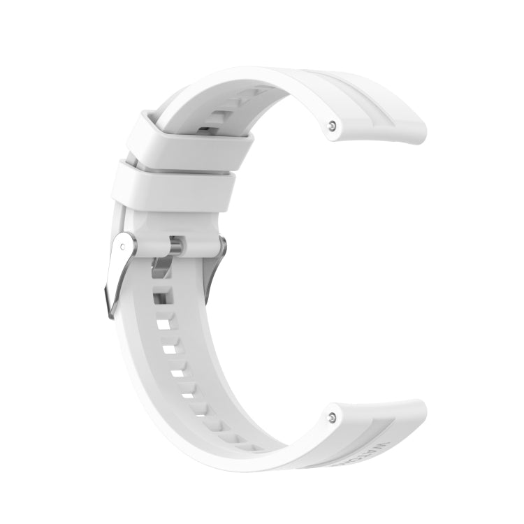 For Amazfit GTR 2e / GTR 2 22mm Silicone Watch Band with Silver Buckle(White)