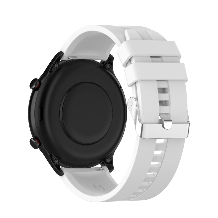 For Amazfit GTR 2e / GTR 2 22mm Silicone Watch Band with Silver Buckle(White)