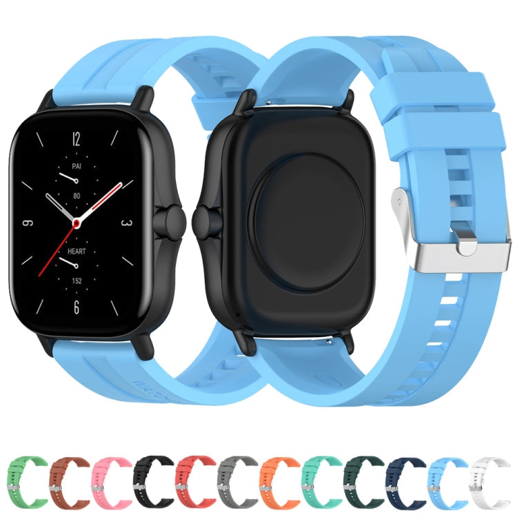 For Amazfit GTR 2e / GTR 2 22mm Silicone Watch Band with Silver Buckle(Cabernet Orange)