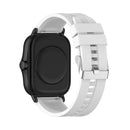 For Amazfit GTS 2e / GTS 2 20mm Silicone Watch Band with Silver Buckle(White)