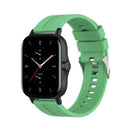 For Amazfit GTS 2e / GTS 2 20mm Silicone Watch Band with Silver Buckle(Mint Green)
