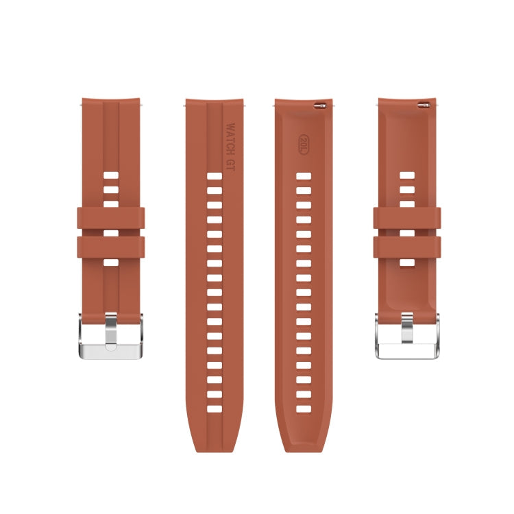 For Amazfit GTS 2e / GTS 2 20mm Silicone Watch Band with Silver Buckle(Cabernet Orange)