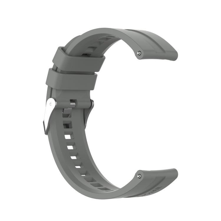 For Amazfit GTS 2e / GTS 2 20mm Silicone Watch Band with Silver Buckle(Grey)