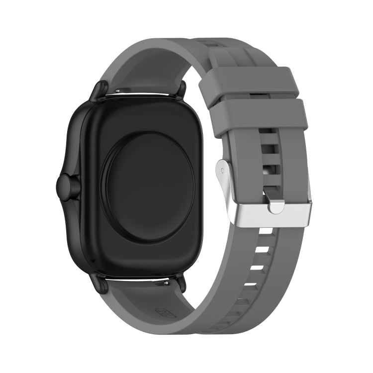 For Amazfit GTS 2e / GTS 2 20mm Silicone Watch Band with Silver Buckle(Grey)