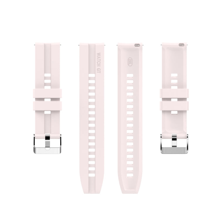 For Amazfit GTS 2e / GTS 2 20mm Silicone Watch Band with Silver Buckle(Sand Pink)