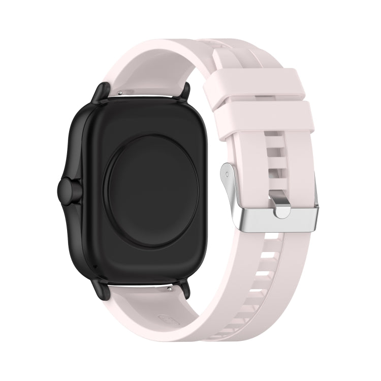 For Amazfit GTS 2e / GTS 2 20mm Silicone Watch Band with Silver Buckle(Sand Pink)