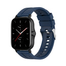 For Amazfit GTS 2e / GTS 2 20mm Silicone Watch Band with Silver Buckle(Dark Blue)