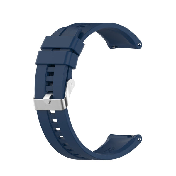 For Amazfit GTS 2e / GTS 2 20mm Silicone Watch Band with Silver Buckle(Dark Blue)