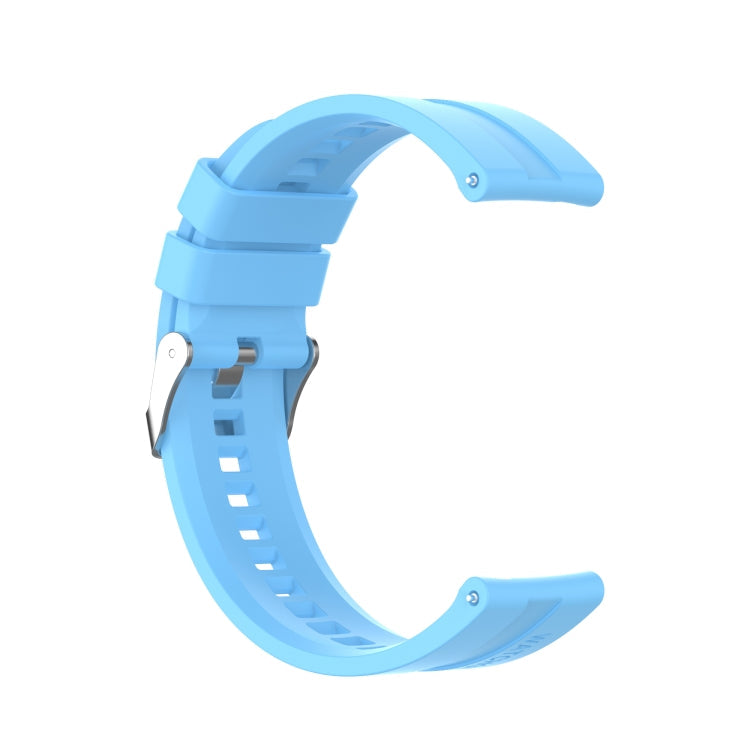 For Amazfit GTS 2e / GTS 2 20mm Silicone Watch Band with Silver Buckle(Sky Blue)