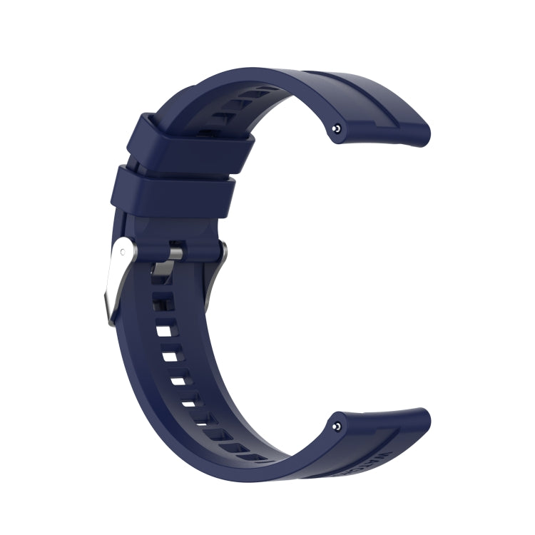 For Amazfit GTS 2e / GTS 2 20mm Silicone Watch Band with Silver Buckle(Midnight Blue)