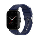 For Amazfit GTS 2e / GTS 2 20mm Silicone Watch Band with Silver Buckle(Midnight Blue)