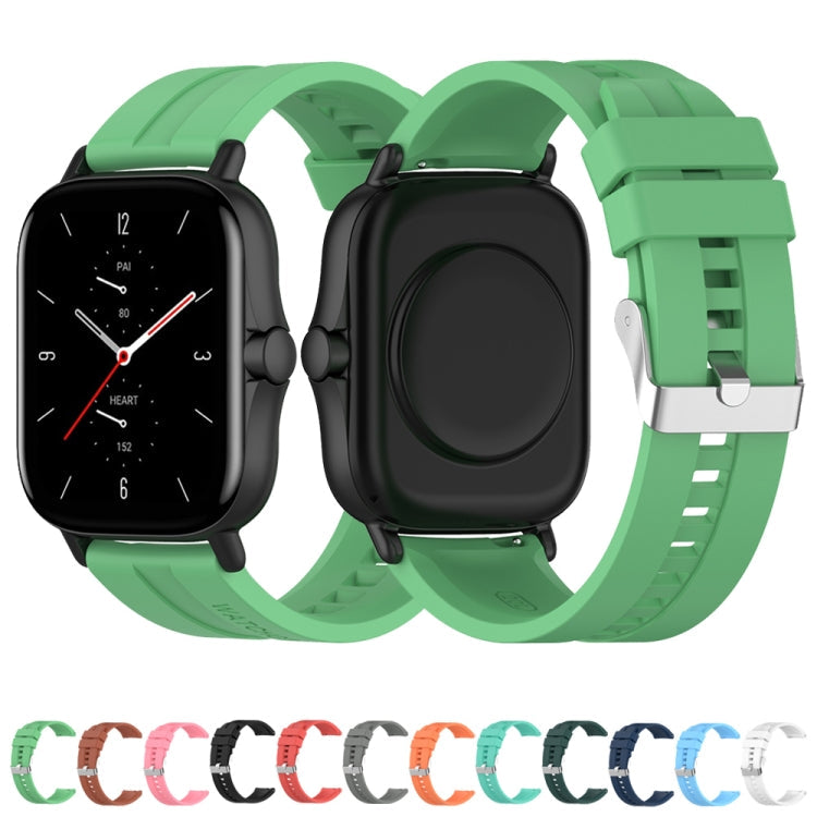 For Amazfit GTS 2e / GTS 2 20mm Silicone Watch Band with Silver Buckle(Cabernet Orange)