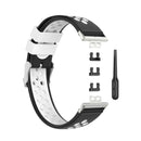 For Huawei Watch Fit 18mm Clasp Style Silicone Two-color Watch Band(Black+White)