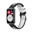 For Huawei Watch Fit 18mm Clasp Style Silicone Two-color Watch Band(Black+White)