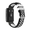 For Huawei Watch Fit 18mm Clasp Style Silicone Two-color Watch Band(Black+White)