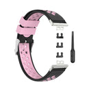 For Huawei Watch Fit 18mm Clasp Style Silicone Two-color Watch Band(Black+Pink)