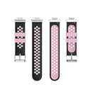 For Huawei Watch Fit 18mm Clasp Style Silicone Two-color Watch Band(Black+Pink)