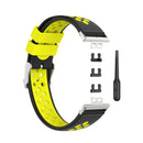 For Huawei Watch Fit 18mm Clasp Style Silicone Two-color Watch Band(Black+Yellow)