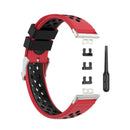 For Huawei Watch Fit 18mm Clasp Style Silicone Two-color Watch Band(Red+Black)