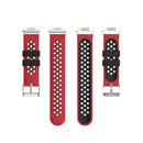 For Huawei Watch Fit 18mm Clasp Style Silicone Two-color Watch Band(Red+Black)