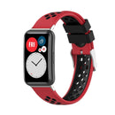 For Huawei Watch Fit 18mm Clasp Style Silicone Two-color Watch Band(Red+Black)
