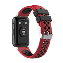 For Huawei Watch Fit 18mm Clasp Style Silicone Two-color Watch Band(Red+Black)