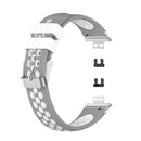For Huawei Watch Fit 18mm Clasp Style Silicone Two-color Watch Band(Grey+White)