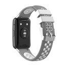 For Huawei Watch Fit 18mm Clasp Style Silicone Two-color Watch Band(Grey+White)