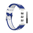 For Huawei Watch Fit 18mm Clasp Style Silicone Two-color Watch Band(Blue+White)
