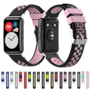 For Huawei Watch Fit 18mm Clasp Style Silicone Two-color Watch Band(Black+White)