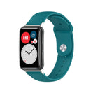 For Huawei Watch Fit 18mm Back Buckle Style Silicone Solid Color Watch Band(Green)