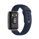 For Huawei Watch Fit 18mm Back Buckle Style Silicone Solid Color Watch Band(Navy Blue)