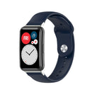 For Huawei Watch Fit 18mm Back Buckle Style Silicone Solid Color Watch Band(Navy Blue)