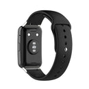 For Huawei Watch Fit 18mm Back Buckle Style Silicone Solid Color Watch Band(Black)